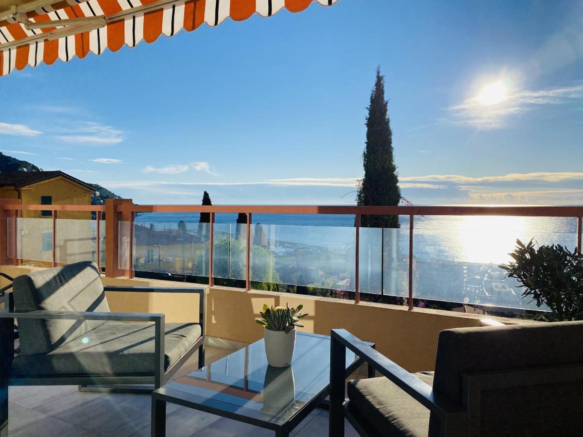 Le Vigia-Vue Mer-Terrasse-Climatisation-Parking Menton Exterior photo